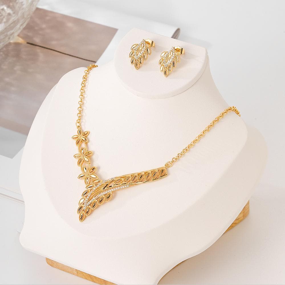 Golden Leaf Elegance Jewelry Set – image 1