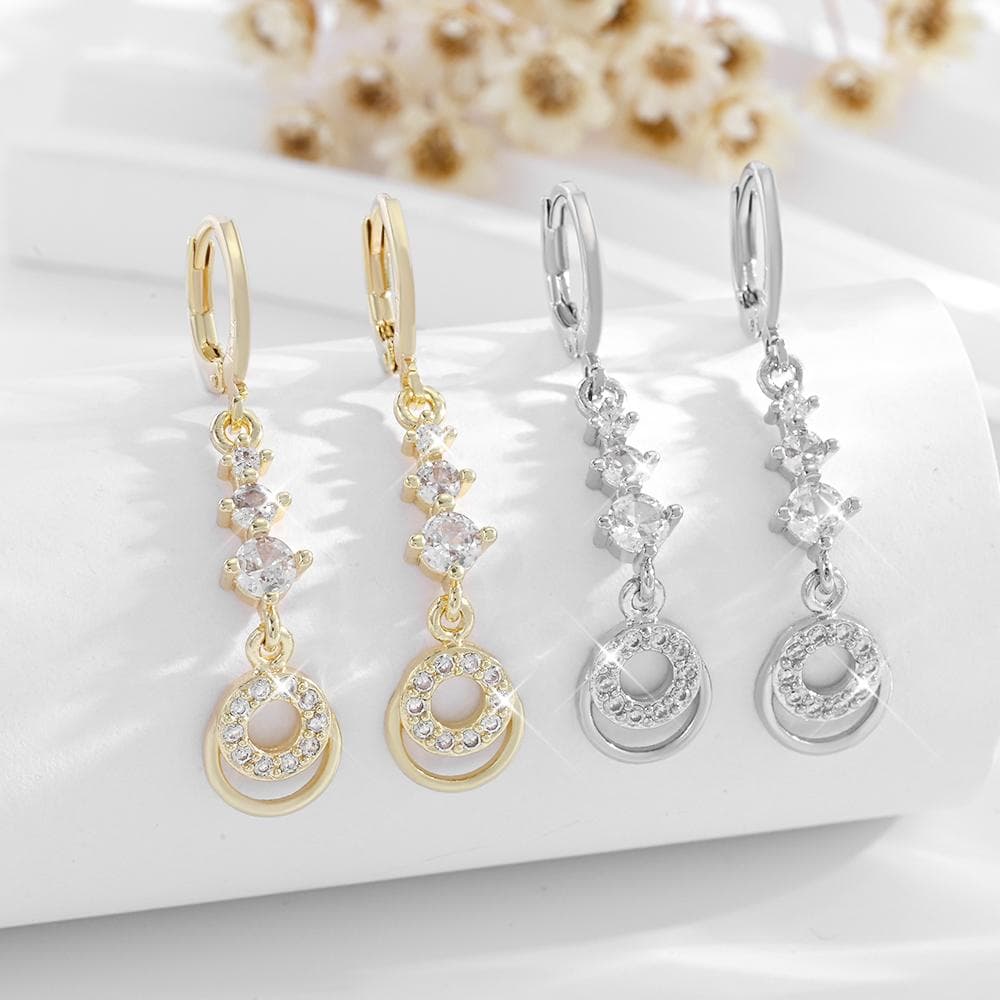 Crystal Circle Drop Hoop Earrings, Fashion & Accessories product
