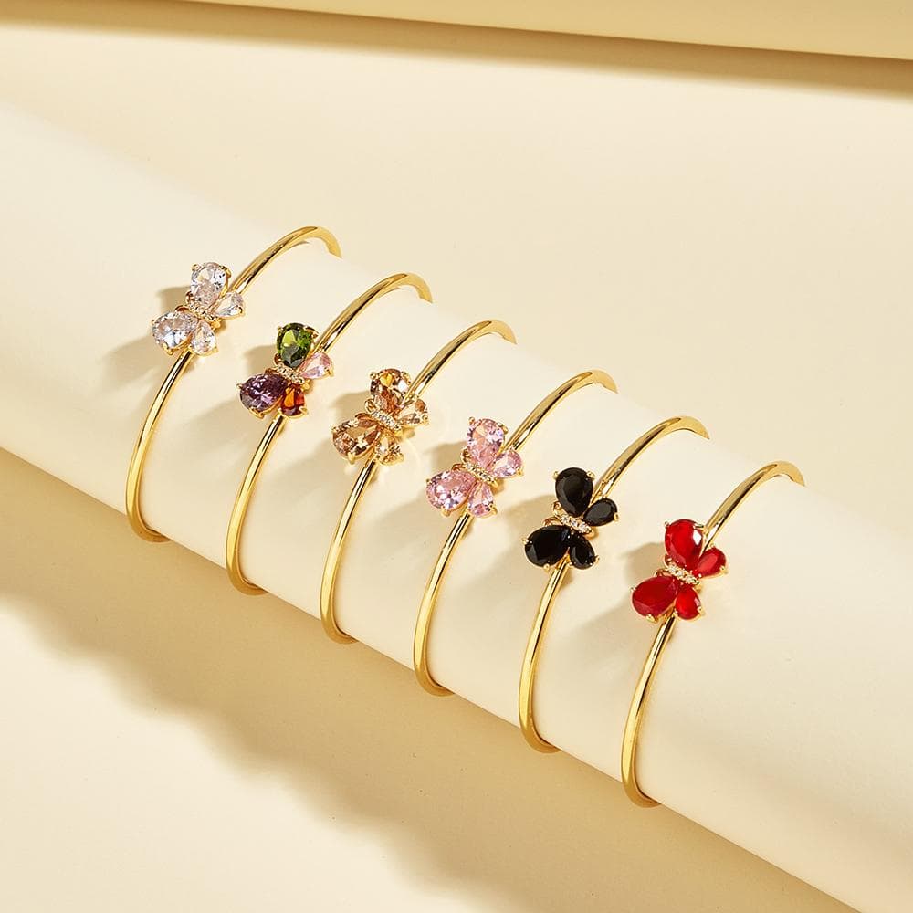Butterfly Crystal Open Bangle – image 1