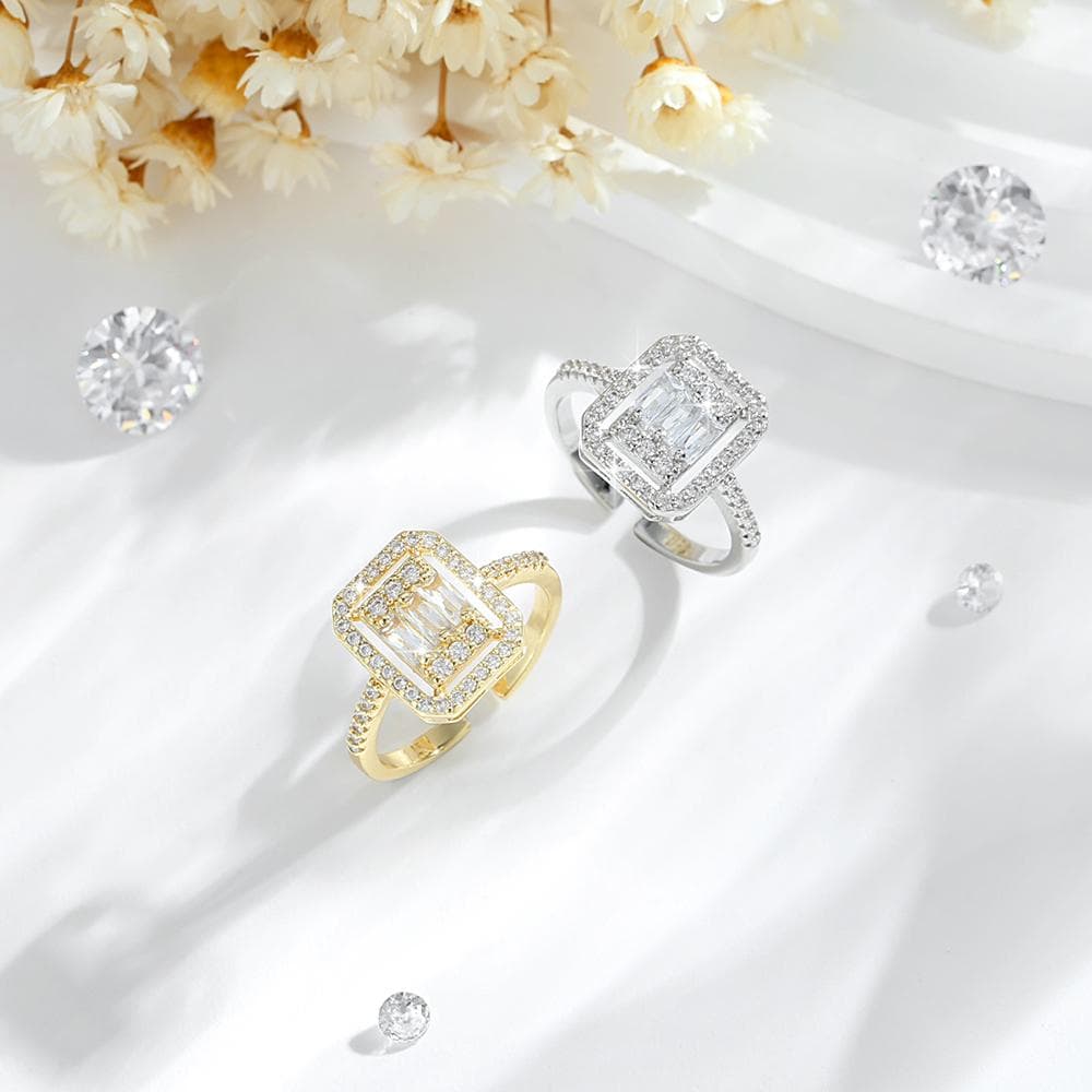 Radiant Emerald Halo Ring, Fashion & Accessories product